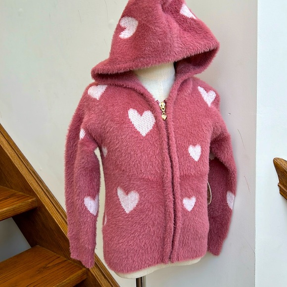 Sweet stories girls fuzzy cozy heart jacket - Picture 1 of 6